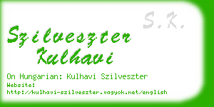 szilveszter kulhavi business card